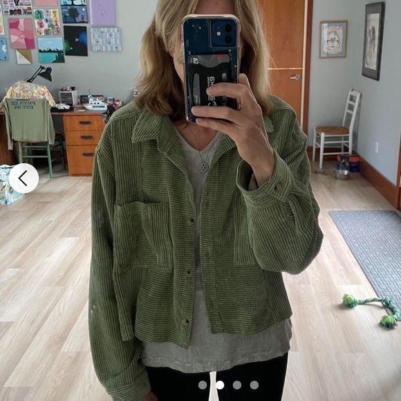 Cotton On Jackets & Blazers - Green Corduroy cotton:on s 8 Button-Front Jacket